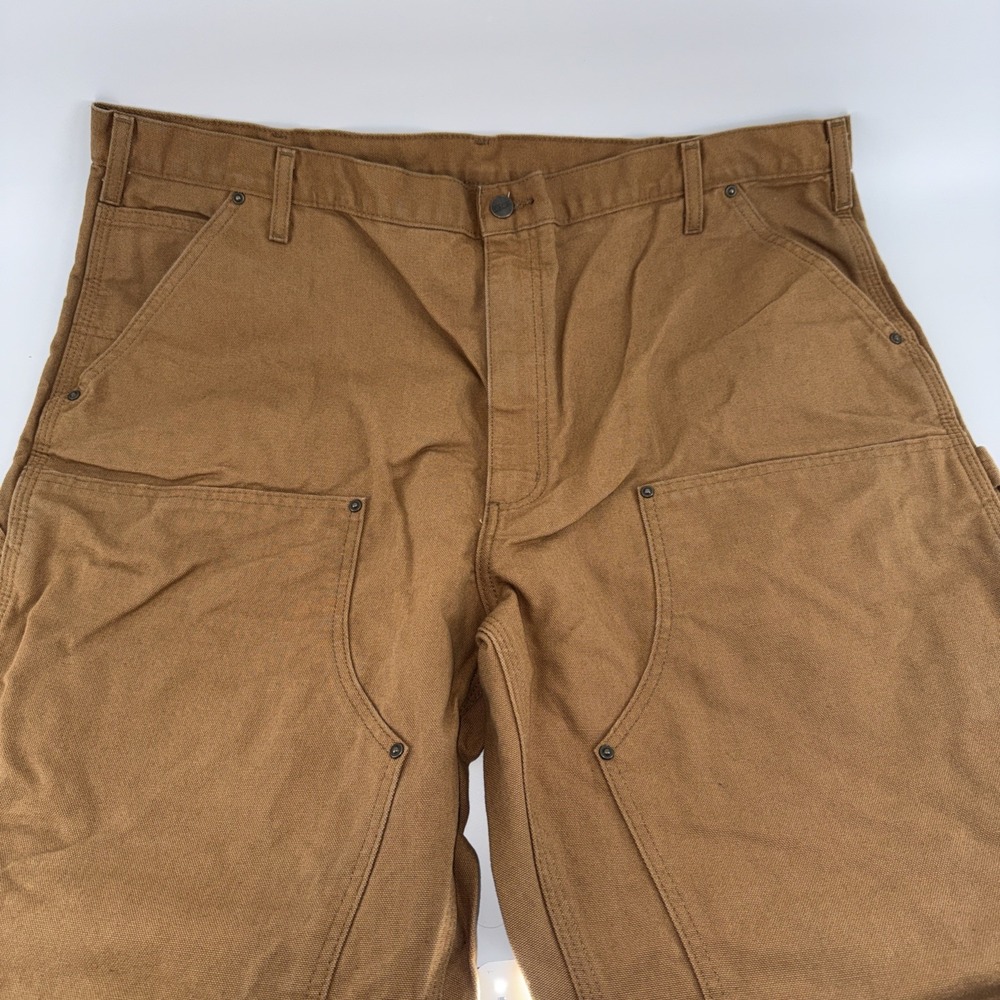 Carhart Carpenter Pants Mens Brown Straight 100% Cotton Heavy‎ 42 x 32